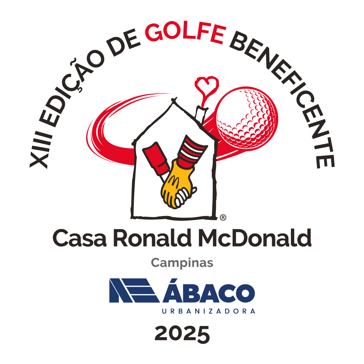 Logo XIII Edição do Torneio de Golfe e V Edição do Torneio de Beach Tennis Beneficente da Casa Ronald McDonald Campinas